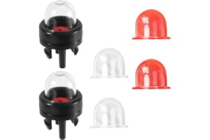 GOSKNOR 6pcs 188-512-1 Snap in Primer Bulb and 2 Size Primer Bulb Pump 188-12-1 0057003 0057004, Carburetor Chainsaw Carb Fuel Replacement Part for Small Engine for Craftsman Zama Walbro Trimmer Blower (Red)