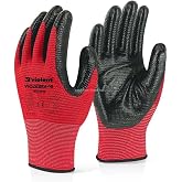 Proalet Violent Nitril Kaplı &Ouml;rme Eldiven, &Ccedil;ift Renk,%100 Polyester, Kaymaz, Dayanıklı, End&uuml;striyel İş Eldiveni, İnşaat, Bah&ccedil;