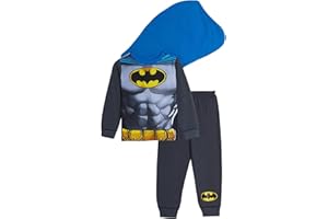 BATMAN Kids Novelty Pyjamas With Cape, Dress Up Costume, Ages 2 to 8 Years Old