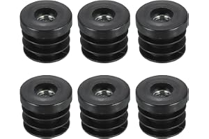 QUARKZMAN 6 stycken insatser för runda rör med M10-gänga, för 30 mm/1,18 tum ytterdiameter runda rör, runda svarta plastlock