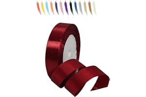 MORAINJAY 20mm Nastro di Raso,23M Bordeaux Nastro Satin per Confezioni Regalo,Nastri Raso Decorativo per Bouquet da Sposa,Fiocchi per Capelli,Decorazione Torte,Compleanno,Natale,Battesimo