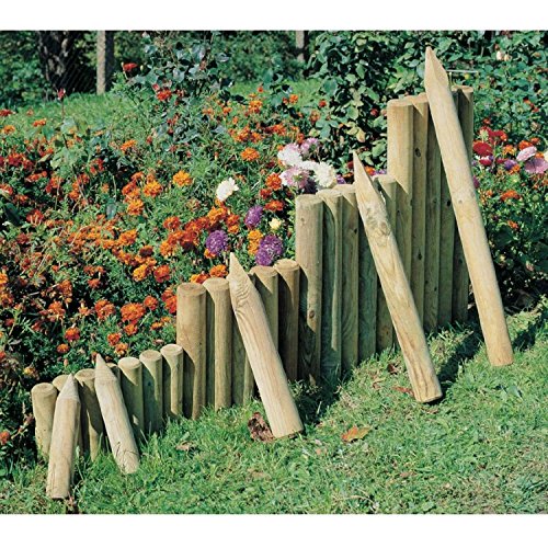 Palisade ø 6 cm Länge 60 cm aus Holz imprägniert zur Beetumrandung von Gartenpirat® (60 cm)