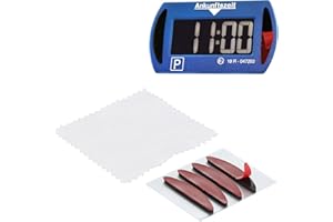 WHFGSOM WHGFSOM 4 Stück Klebepad doppelseitige Ersatz Kleber kompatibel mit Needit Park 3011 Mini elektronische Parkscheibe (Klebestreifen und Reinigungstuch Set)