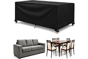 Skyddsöverdrag för trädgårdsrum 280 x 220 x 70 cm vattentätt svart | 420D Oxford tyg överdrag för trädgårdsmöbler vattentät presenning trädgårdsbord överdrag utomhus vindtätt bord