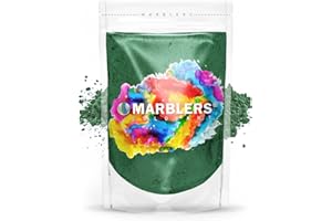 MARBLERS Green Mica Powder [Pine Green] 3oz (85g) | Cosmetic Grade | Epoxy Resin Pigment | Dye | Non-Toxic, Vegan, Cruelty-Free | Lip Gloss, Nails, Body Butter | Bath Bomb, Candle & Soap Making