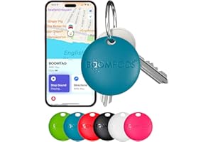 Boompods Boomtag Tracker Tag, Item Finders - Smart Bluetooth Tracker Devices, Luggage Tracker for Suitcases, Children, Pet, Wallet - Sustainable Key Finder Compatible with Apple Find My App - Blue