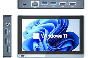 ‎HEIGAOLAPC HEIGAOLAPC MiniPC Windows 11 Pro, Intel Celeron J4125 (2.7G) 8GB DDR4 256GB eMMC Desktop Computer, Mini Computer 4K @ 60Hz | Supports Triple Display | WiFi 6| BT 5.2| RJ45 LAN | HDMI × 2 Business PC