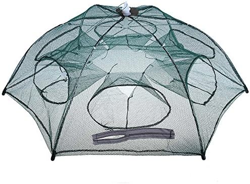 Ecombird Fishing Shrimp trap,Portable Folded Fish Net,Fishing Bait Net,Shrimp Cage,Useful Mesh Trap For Catching Fish/Shrimp/Minnow/Crab Baits,6 holes