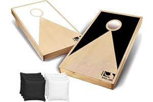 ORIGINAL CUP Original American Cornhole® Black&White | Tossing Game | 100% Wooden| Premium Quality | Official Dimensions | 2 Boards + 8 Bean Bags + 1 Storage Bag | Outdoor & Beach Sport | OriginalCup®