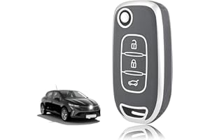 TOOMUME Coque Clé TPU, Etui Clé Étui Clé Adapté pour Renault Kangoo 3 Twingo 3 Megane 4 Trafic 4 Clio 5 Captur Dacia Sandero Stepway Duster, Couvre Clef Cache Cle Voiture Telécommande - Flip Key