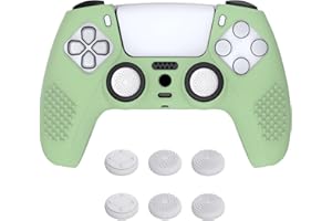 ‎EXTREMERATE eXtremeRate PlayVital Schutzhülle für ps5 Controller Hülle,Case Anti-Rutsch Schutzhülle Skin Zubehör,6 Stück Aufsätze für ps5 Controller(3D Noppen Edition,Matcha-Grün)
