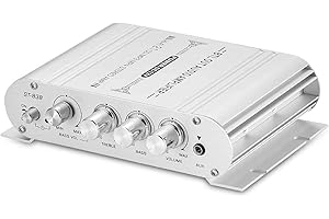 NJDT Mochatopia Mini Amplifier Home Audio Stereo Hi-Fi Power Amplifier, 2.1 Chanel Powerful Bass Music Streaming Amp for Speaker PC TV Phone Car Vehicle [NO adapter]