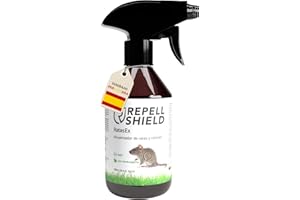 RepellShield® Spray Ahuyentador de Ratas y Ratones -250ml- No Mancha - Uso Exterior e Interior - Aceite de Menta - Repelente Ratas y Ratones - Alternativa a Trampas para Ratones y Veneno para Ratas