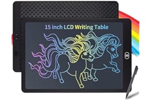 Mamowla LCD Writing Tablet Kids 15 Inch Light Drawing Board Kids Digital Notepad Colorful Digital Ewriter with Lock Function Erasable Electronic Doodle Board for Kids Learning Drawing and Memo,Black