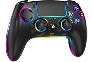 QIVORO Wireless Controller for PS-5/Pro/PC/Steam Deck/Mac/iOS/Android, Gamepad with Hall Effect Joystick, Dual Vibration, Turbo, Programmable Buttons (7 RGB Lighting, Touchpad, 1500mAh Battery)