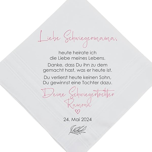 Hochzeitsgeschenk Mutter Des Bräutigams - Stofftaschentuch Für Freudentränen