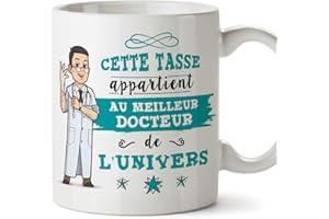 Mugffins Docteur Tasses Originales de café et Petit-déjeuner à Donner Travailleurs Professionnels - Cette Tasse Appartient au Meilleur Docteur de l'univers - Céramique 350 ML