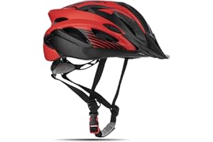 MOKFIRE Bike Helmet for Kids Youth Adult, Cycling Helmet Mountain Bicycle Helmet with Taillight Adjustable Dial Removable Visor (54-57CM)