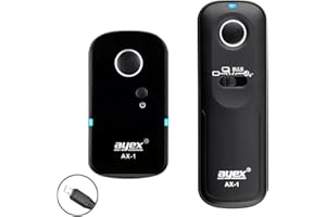 ayex Funk-Fernauslöser AX-1 Kompatibel mit Sony S2 Alpha A9 A7 A6500 A6000 A58 NEX-3N DSC-HX400 Mit vielen Funktionen wie Serienauslösen Bulb