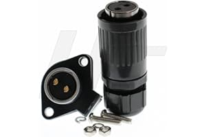 HangTon Connect HP20 2 Pin Femmina Maschio Presa Impermeabile Nylon Nero Terminale a Baionetta