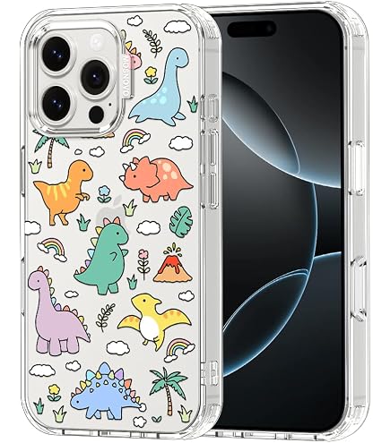 2 Stück IPhone 16 PRO MAX Hüllen | Niedliches Karikatur-Muster, TPU Silikon | Transparent & Stoßfest