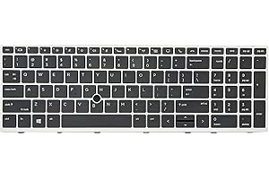 KBRPARTS Replacement Keyboard for HP EliteBook 850 G5 850 G6, EliteBook 755 G5, Zbook 15u G5 Laptop Silver Frame wih Backlit with Point US Layout