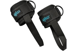CHILLZ Ankle Strap for Cable Machine, Premium Padded Neoprene, Double D-Ring, Double Stitch Strap, Leg Workouts, Abductor, Kick Backs