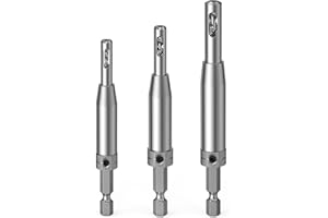 Self Centering Drill Bit Set, Ancable Hinge Drill Bit Self Centring 1/4 Inch High Speed Drill Bits For Door, Window, Cabinet Hinge Pilot Hole (2.4mm, 2.8mm, 3.6mm)