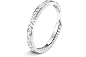 JeweBella Bague Femme en Argent 925 Bague Argent Femme Zircone Cubique Bague Réglable pour Mariage Alliance Anniversaire Bijoux Femme