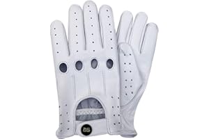 BUSINESS SQUARE BS Lederhandschuhe, ohne Futter für Herren, Vintage-Stil, Retro-Stil, luxuriöse Handschuhe aus weichem Rindsleder, klassische Saiten mit 4 Löchern für Gelenke