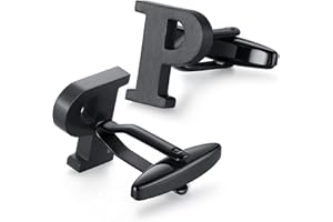 HONEY BEAR 1 Paar Herren Edelstahl Manschettenknöpfe Hochzeit Cufflinks Manschettenknopf Silber Buchstabe,MEHRWEG