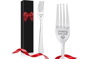 Shining She Engraved Fork, I Forking Love You, Stainless Steel Engraved Fork with Luxury Black Box, Perfect Gifts for Christmas Valentine's Day