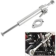 psler 330mm Universal Motorcycle Steering Damper 6 Way Adjust Linear Stabilizer (Silver)