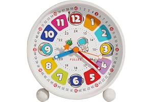 XQZMD Sveglia digitale per bambini, analogica, senza ticchettio, sveglia analogica per bambini, con allarme forte, luce notturna, sveglia scolastica, per ragazzi e ragazze, sveglia a batteria (bianco)