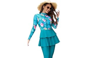 TaissBocco Full Swimming Costume Burkini For Women Modest Girls Swimsuit Islamic Swimwear Plus Size