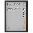 Wall Space A2 Black Frame | 59.4 x 42 cm A2 Black Poster Frame | Large Wooden Picture Frames to fit A2 Poster - 594 x 420mm Black Poster Frame | Solid Wood | A2 Frame Black | Black A2 Frame 594x420 mm