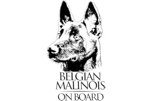 TIZIKJ Adesivo per auto belga Malinois, colore nero, 22 cm (8,7 pollici), 3D strappato, impermeabile, con cane da pastore belga, adesivo riflettente