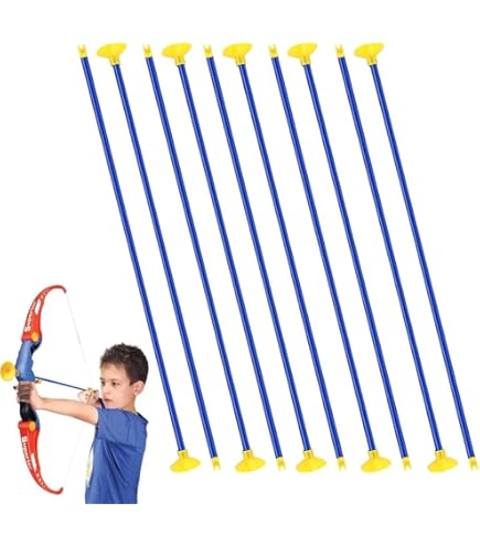 24 Frecce Con Ventosa Per Arco Giocattolo - 42 Cm In ABS, Sicure Per Bambini, Blu - Foto 2