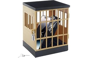 Gemaxvoled Handy-Gefängnis-Schloss-Box, Handy-Sperrbox abschließbarer Käfig für Klassenzimmer Familienzeit Party (Gold)