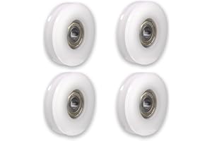 Atoplee 4 ruedas de polea de nailon con ranura redonda para puerta deslizante, barra angular, cajones (8 x 46,5 x 10 mm)