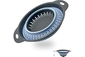 QILUCKY Passoire Pliable en Silicone pour Cuisine - Panier d'Évier - Passoire à Pâtes (Orbicular)