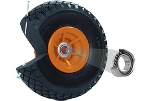 ‎TRUTZHOLM TRUTZHOLM Sackkarrenrad 260x85mm Vollgummi 3.00-4 PU Ersatzrad für Sackkarre mit Kunststofffelge (Orange, versetzte 60 mm Nabe)