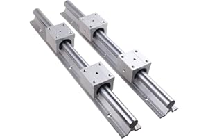 GooEquip Linear Rails 2PCS SBR20-1500mm/59.05inch and 4 PCS SBR20UU Carriage Bearing Blocks Linear Bearings and Rails for DIY CNC Routers Lathes Machine