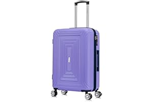 SKYLARK LUGGAGE Skylark 24" Medium Check in Suitcase Super Lightweight 4 Wheel Dual Spinner ABS Hard Shell Luggage with Built in Combination Lock for 15 to 20kg