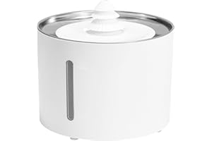 Amazon Basics Fontaine à eau pour chat en acier inoxydable à boire avec 3 filtres, 3 L, Blanc