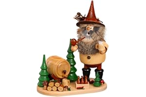 ‎DWU DRECHSELWERKSTATT UHLIG DWU Drechselwerkstatt Uhlig | Waldwichtel Räuchermännchen Räuchermann | Echt Erzgebirgischer Holzkunst | 26 cm | Braumeister