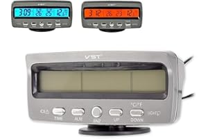 Reloj electrónico para automóvil, Riloer 4 en 1, pantalla digital LCD, termómetro interior y exterior para automóvil, reloj, voltímetro