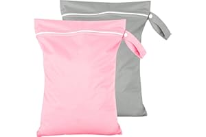 SILTTBLE Bolsas Impermeables 2pcs - Bolsa Ropa Mojada Piscina - Bolsa Ropa Sucia Viaje Reutilizable 40x30cm con Cremallera y Asa para Playa, Gimnasio, Sucias/Húmeda, Bebe Pañales, Toallitas Húmedas, merienda