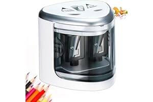 BINGGUNYO Taille-Crayon Électrique Usb, Taille-Crayon Professionnel, Taille Crayon Maquillage, pour Enfant Avec Double Trous pour Tous Les Crayons à Papier, Crayons de Couleur