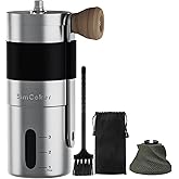 SimCoker Manual Coffee Grinder,Ceramic Burrs Hand Coffee Mill,Adjustable Grind Setting,Portable Coffee Bean Grinder for Aerop